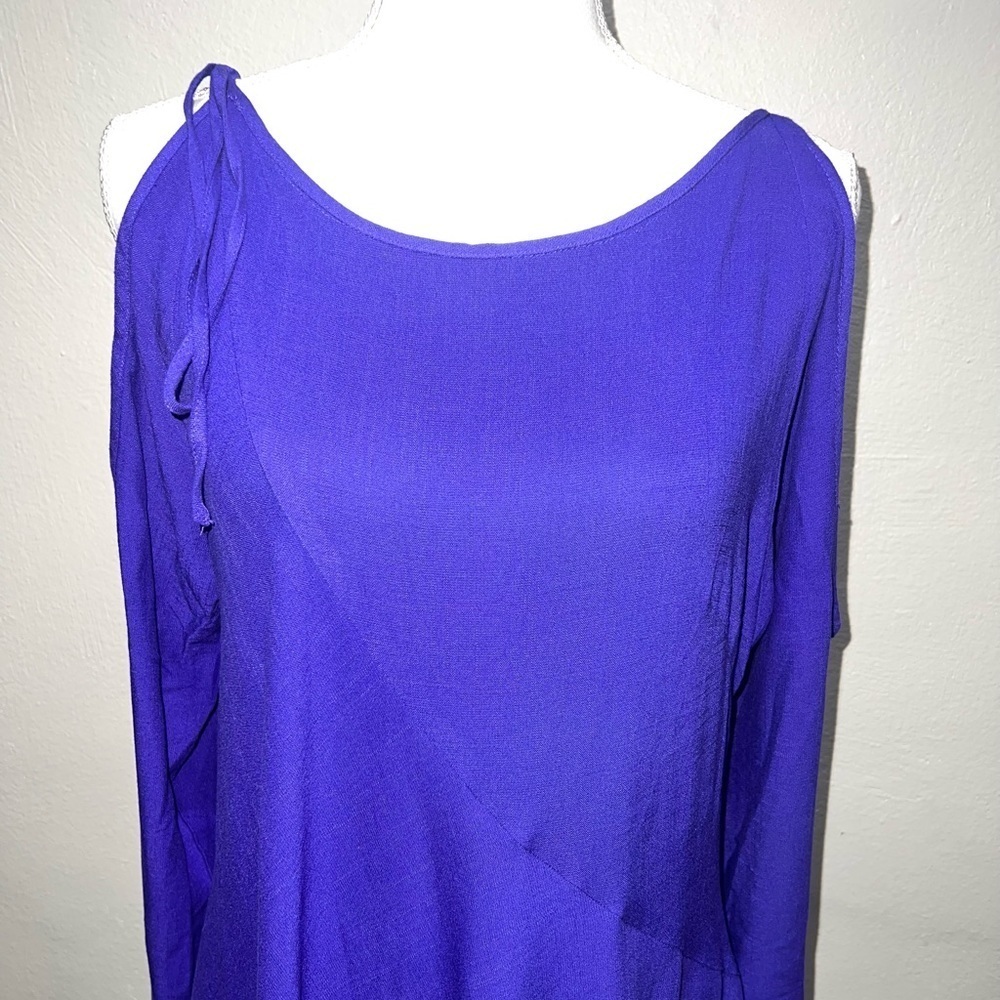 Free People Purple Clear Skies Cold Shoulder Asymmetric Dress - Picture 2 of 7